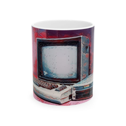 8 Bit Home Computer in Oil Style | Pink Color |  Perfect for Tech Lovers