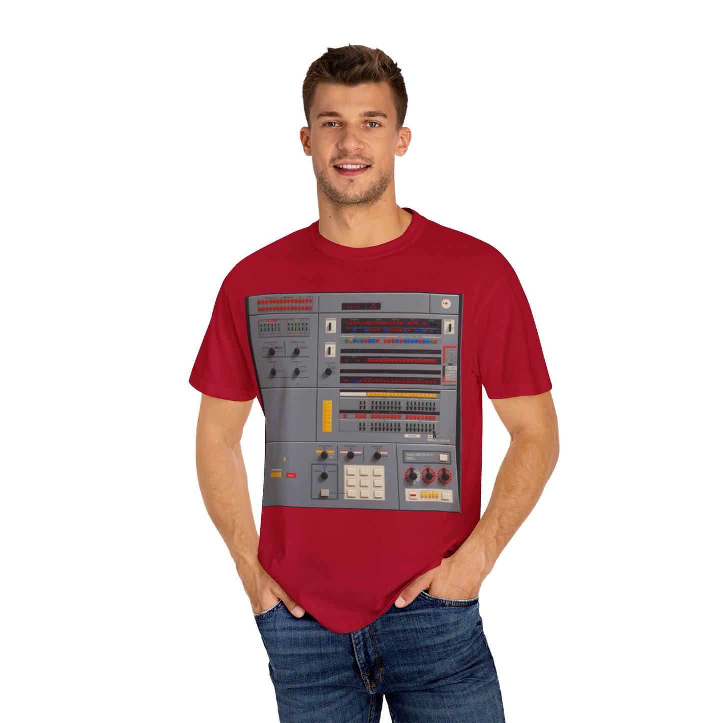Classic Mainframe Computer Control Panel T-Shirt - Pixel Art Color