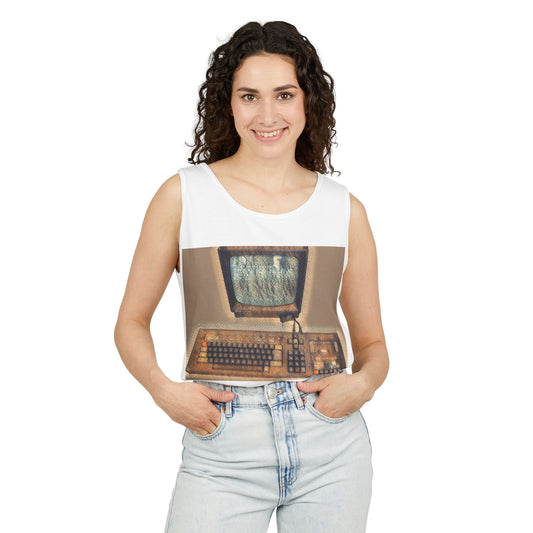 Classic 8 bit home computer inspired Tank Top | Faded Art Color | Unisex Retro Graphic Tee for Tech Lovers, Summer Fashion, Gift for Nerds, Festival Wear, 80s Style