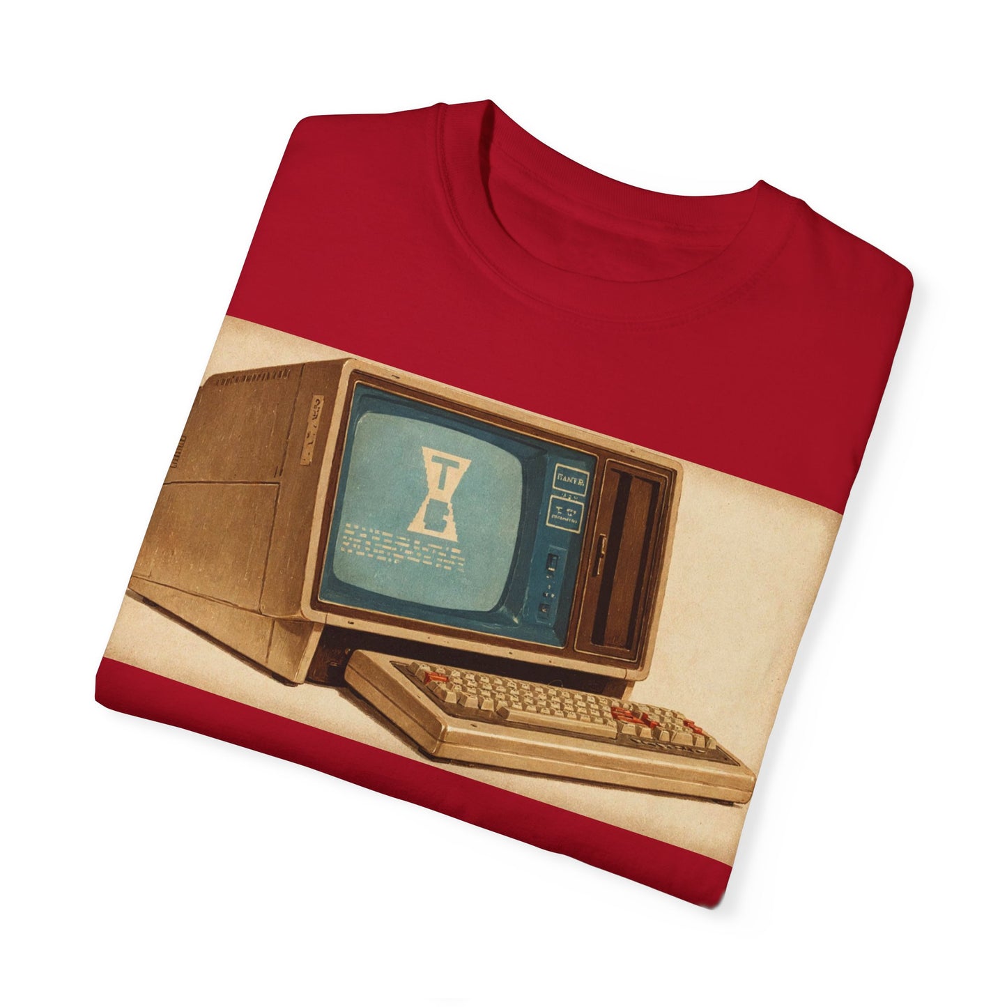 Classic Business Machine With Floppy Disk Bay T-Shirt - Mixed Art Sepia