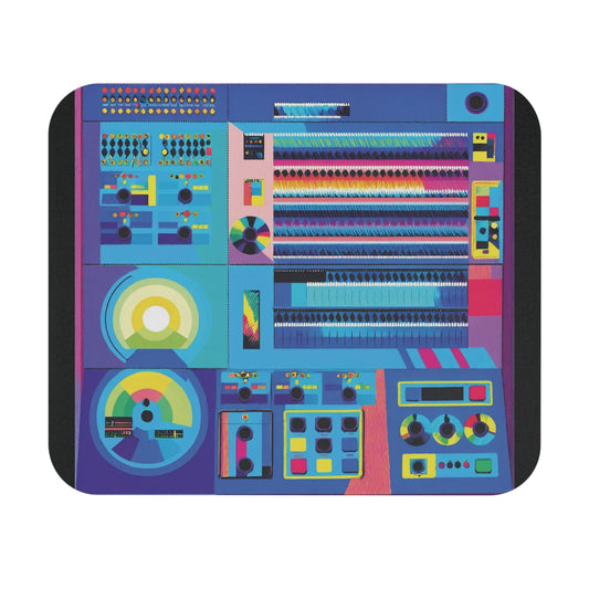 Mainframe Inspired Mouse Pad, Multi-Color Art, Vintage Tech Desk Accessory, Gaming Gift, Home Office Decor.