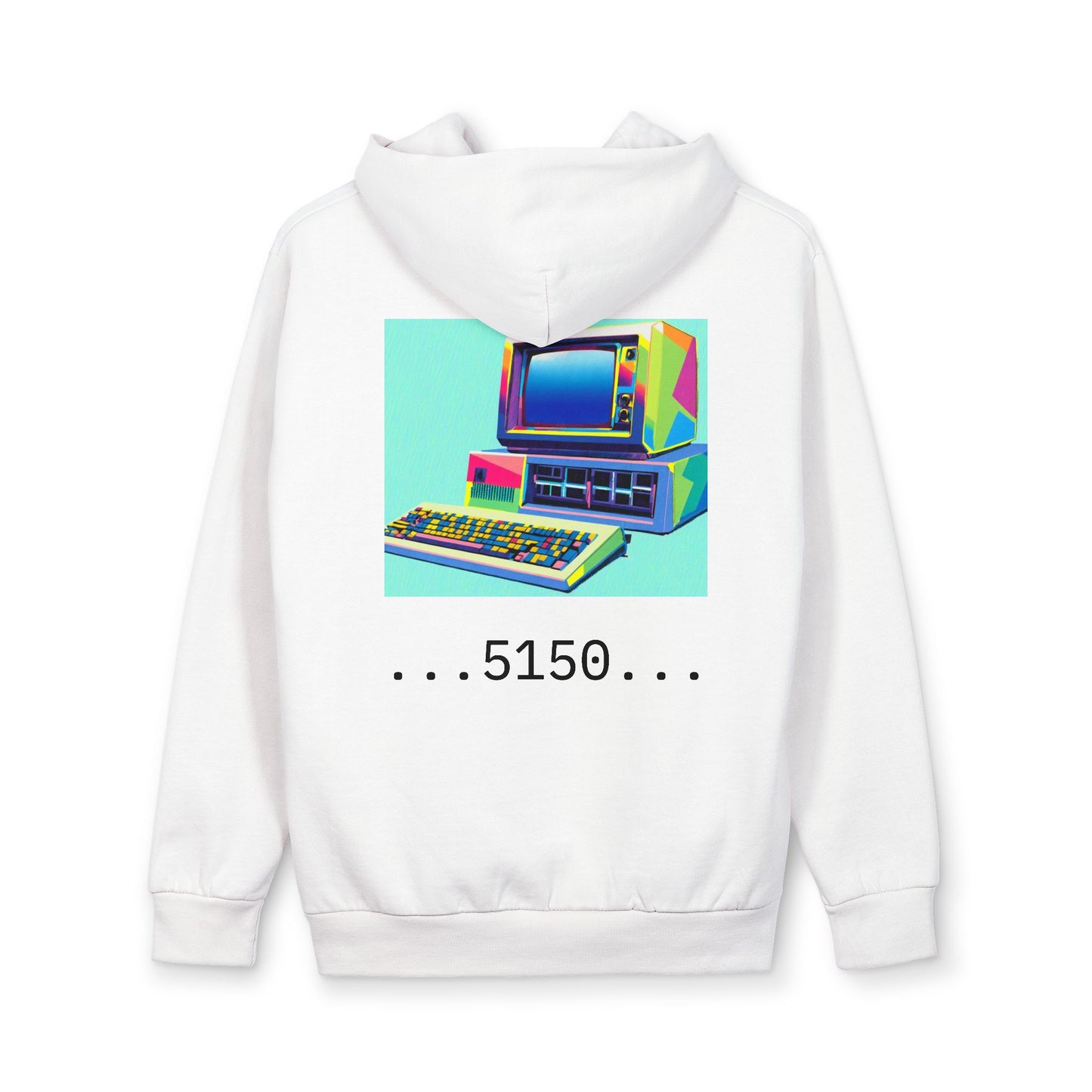 Retro Computer Hoodie — Vintage 5150 PC Graphic Pullover