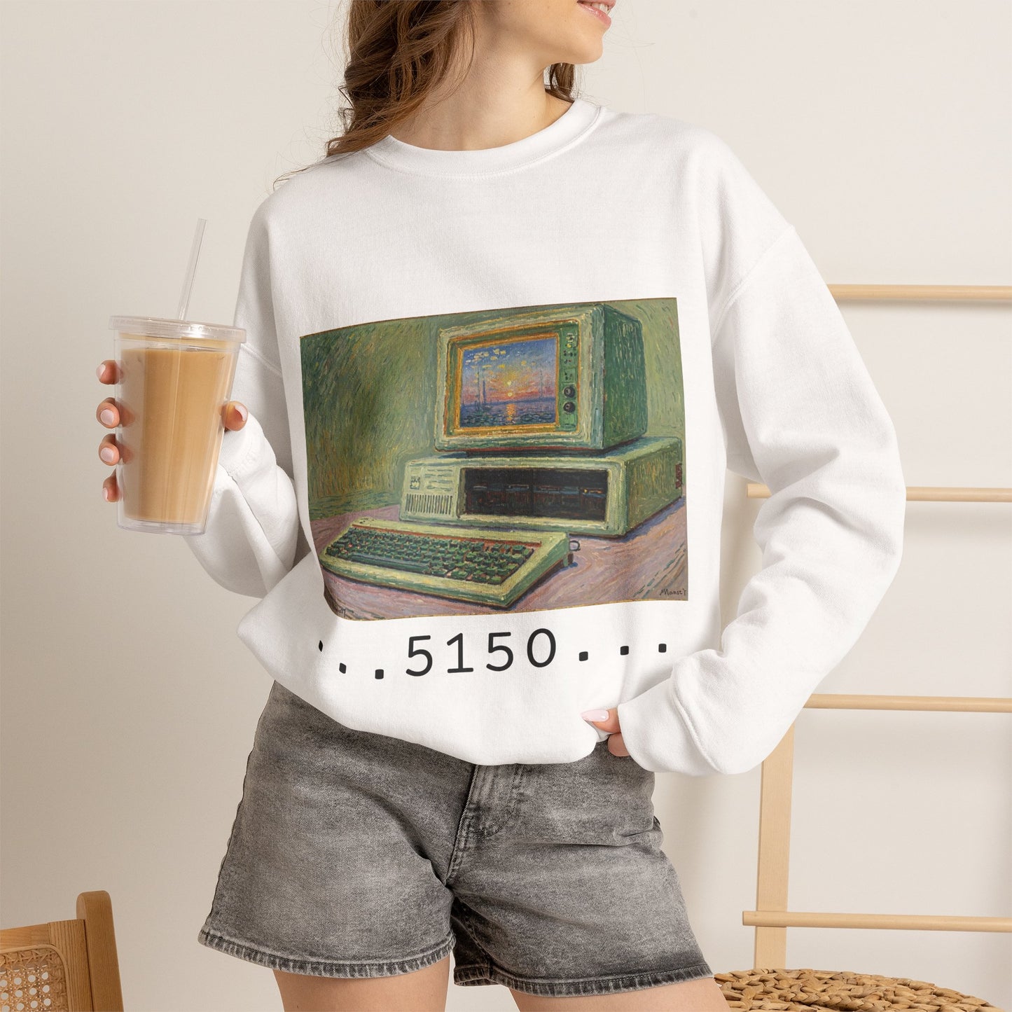Classic PC Themed Crewneck Sweatshirt - 5150 Vintage PC Graphic