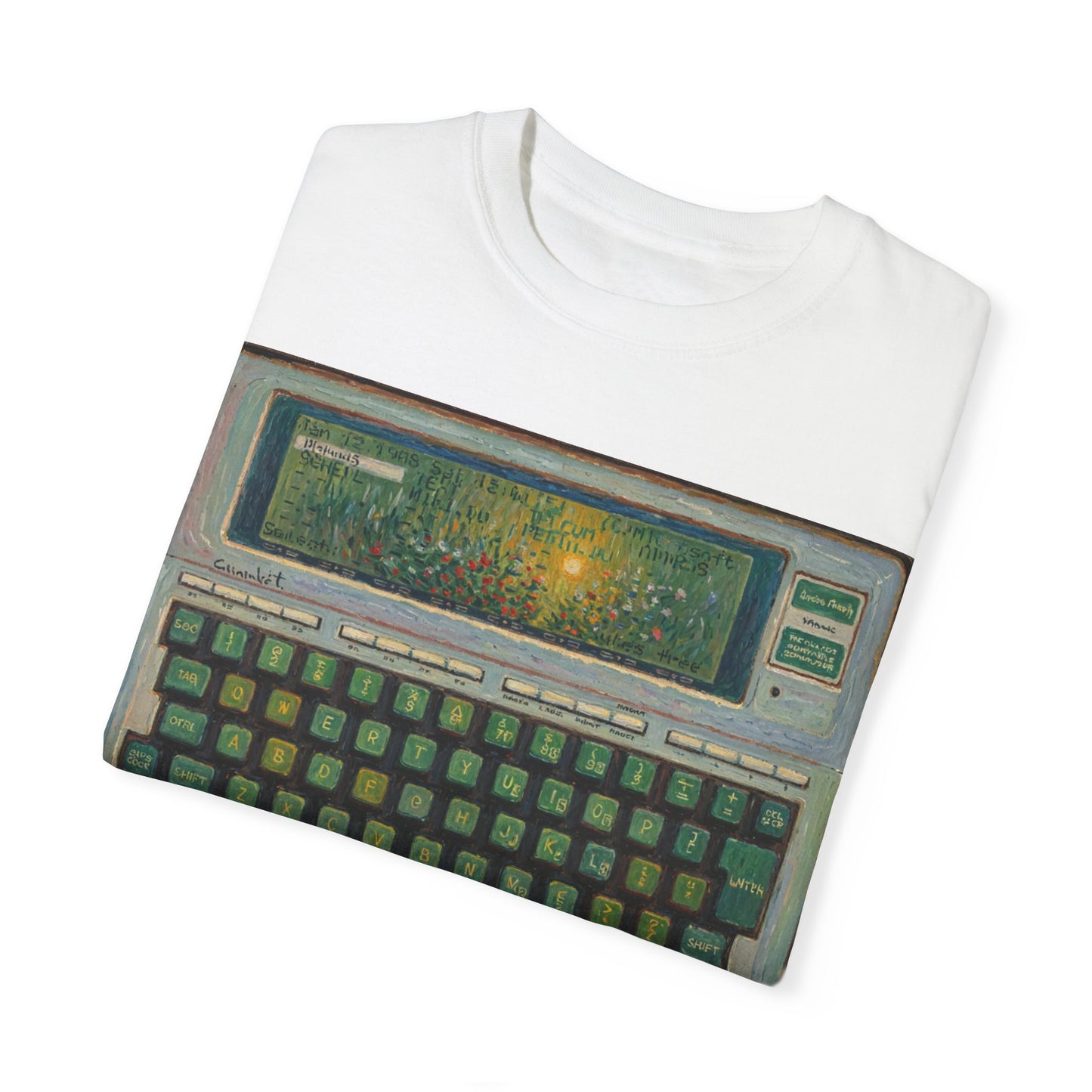 Classic Laptop PC T-Shirt - Floral Art Color