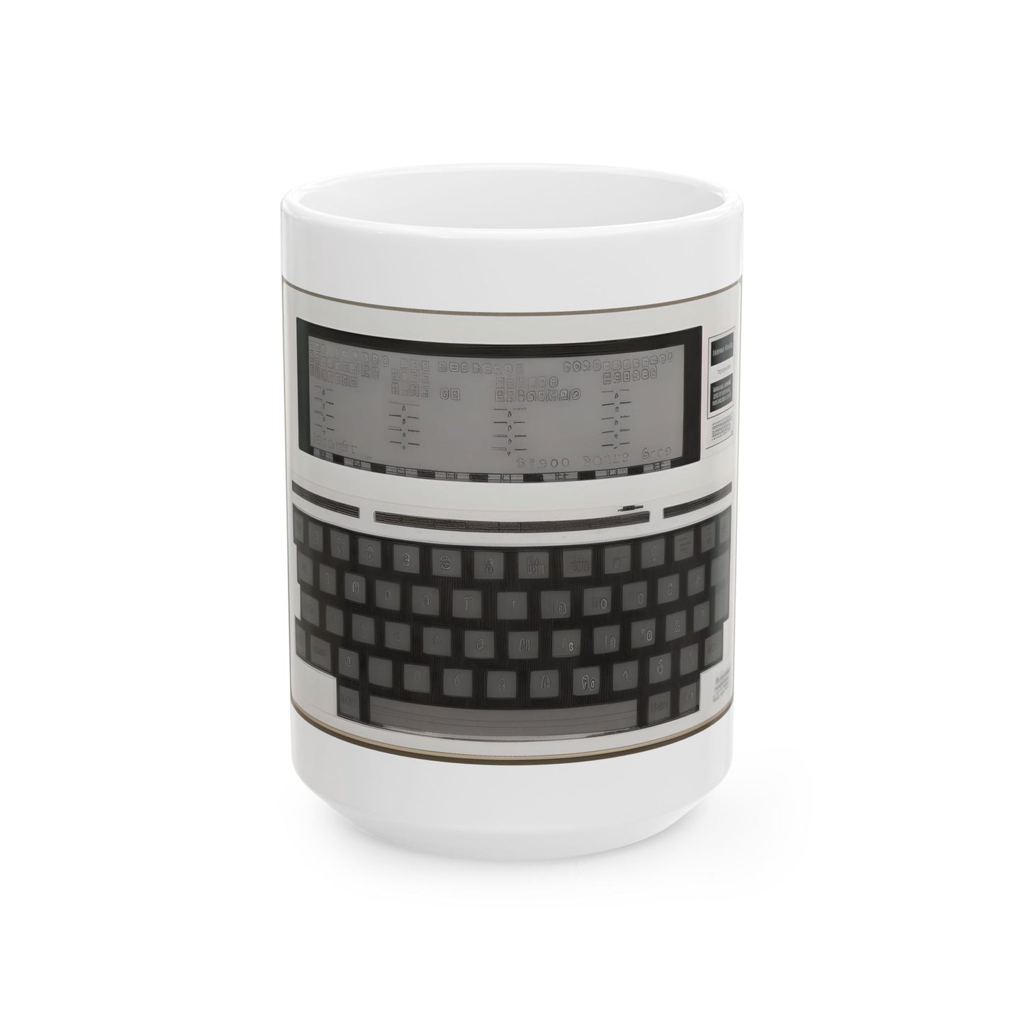 Vintage Computer Ceramic Mug | Classic Laptop Computer Print Art Monochrome Design | Perfect for Tech Lovers