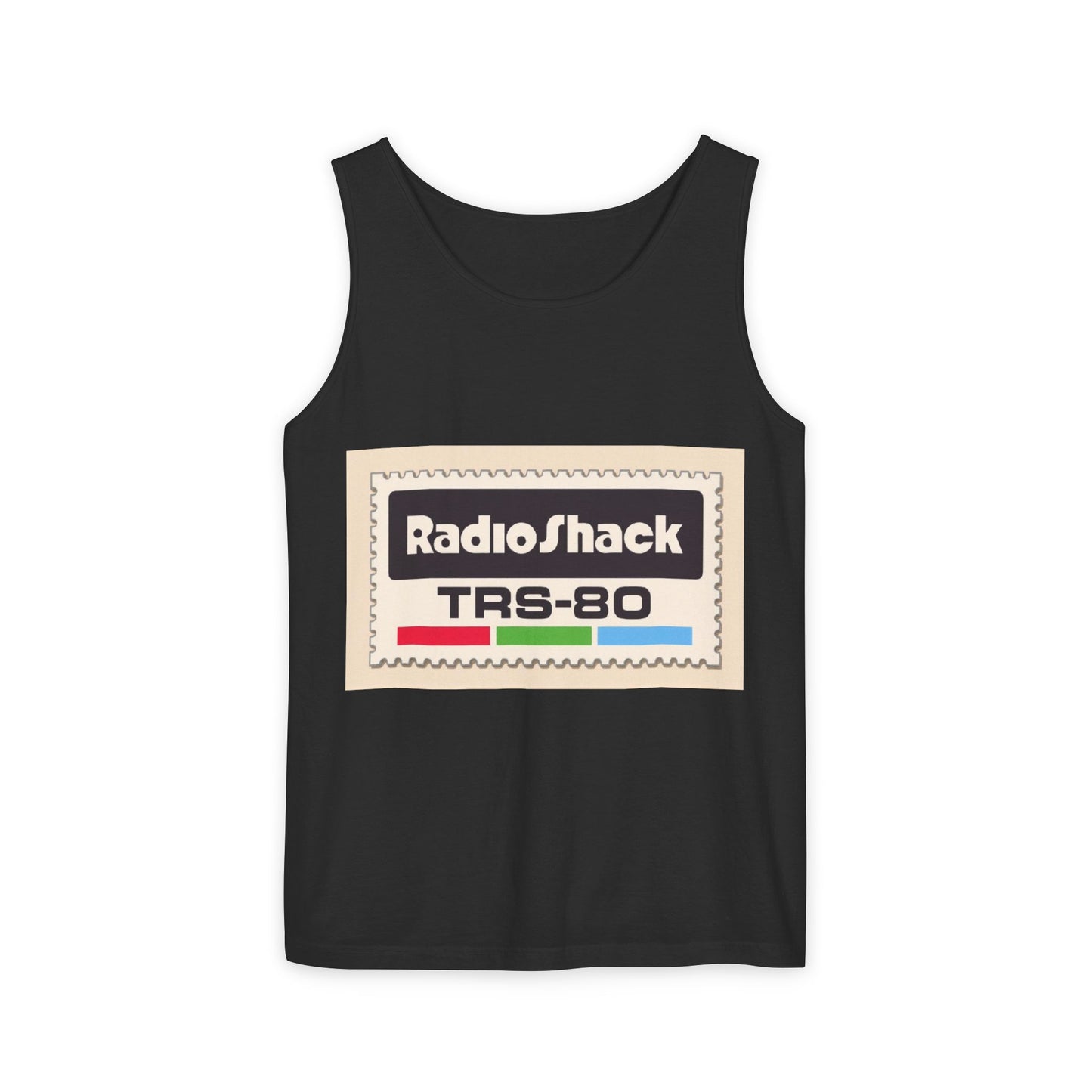 TRS-80 CoCo Themed Tank Top | Monochrome Art | Unisex Retro Graphic Tee for Tech Lovers, Summer Fashion, Gift for Nerds, Festival Wear, 80s Style